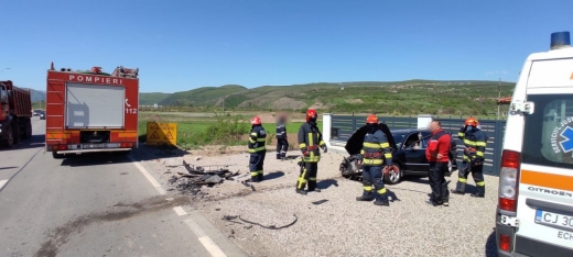 Accident între Cornești și Mihai Viteazu, cu un TIR! O femeie a fost rănită. FOTO